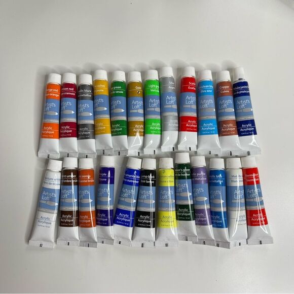 Michael’s Artist’s Loft Multi-Colored Fundamental Acrylic Paint Tube 24 PCS. Set - Picture 10 of 10